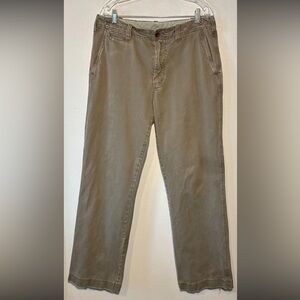 J. Crew Men's Pants Size 34W 34L Zip Fly Slash Pockets 100% Cotton Broken-In